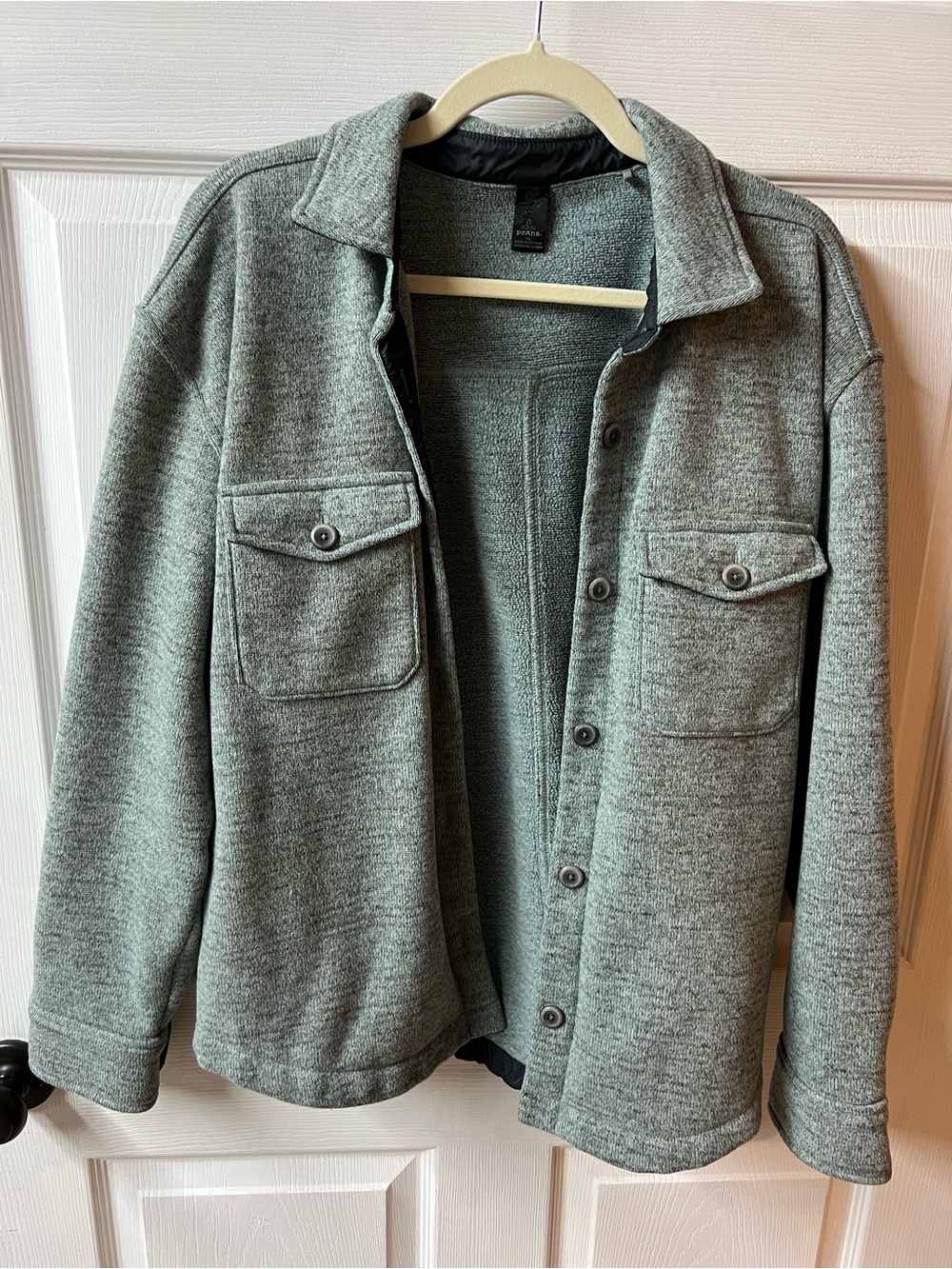 prAna Heather Gray Utility Shacket Jacket